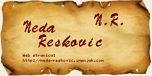 Neda Resković vizit kartica